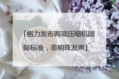 格力发布两项压缩机国际标准，董明珠发声