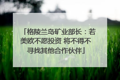 格陵兰岛矿业部长：若美欧不愿投资 将不得不寻找其他合作伙伴