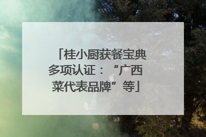 桂小厨获餐宝典多项认证：“广西菜代表品牌”等
