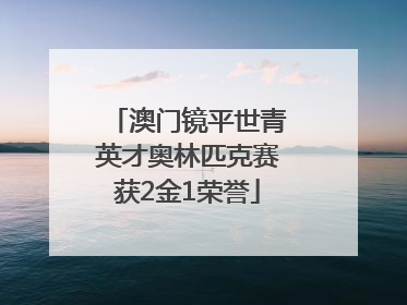 澳门镜平世青英才奥林匹克赛获2金1荣誉