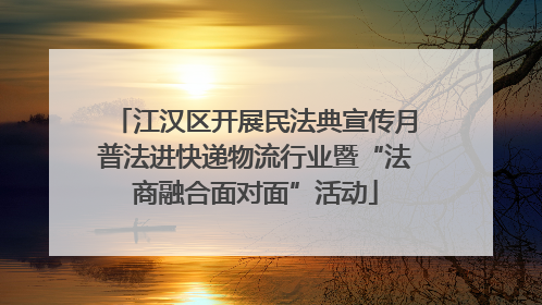 江汉区开展民法典宣传月普法进快递物流行业暨“法商融合面对面”活动