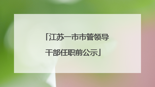 江苏一市市管领导干部任职前公示