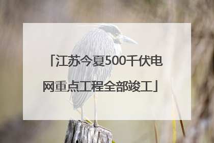 江苏今夏500千伏电网重点工程全部竣工