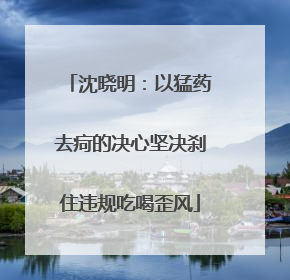 沈晓明：以猛药去疴的决心坚决刹住违规吃喝歪风