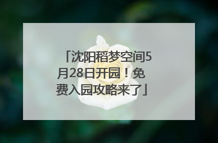 沈阳稻梦空间5月28日开园！免费入园攻略来了
