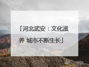 河北武安：文化滋养 城市不断生长