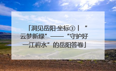 洞见岳阳·坐标③丨“云梦新绿”——“守护好一江碧水”的岳阳答卷