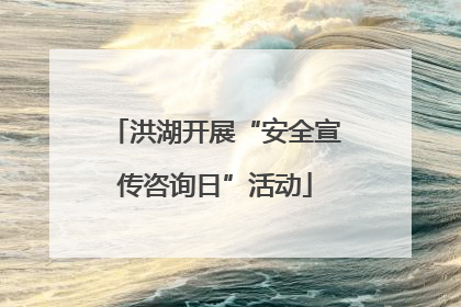 洪湖开展“安全宣传咨询日”活动