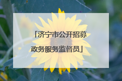 济宁市公开招募政务服务监督员