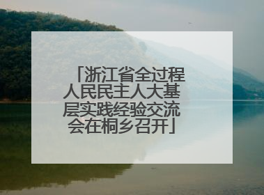 浙江省全过程人民民主人大基层实践经验交流会在桐乡召开