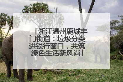 浙江温州鹿城丰门街道：垃圾分类进银行窗口，共筑绿色生活新风尚