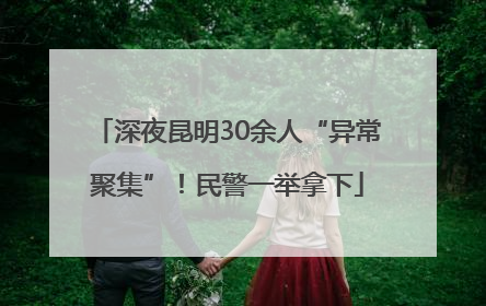 深夜昆明30余人“异常聚集”！民警一举拿下