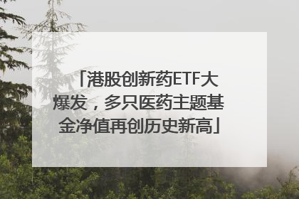港股创新药ETF大爆发，多只医药主题基金净值再创历史新高