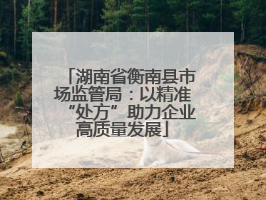 湖南省衡南县市场监管局：以精准“处方”助力企业高质量发展