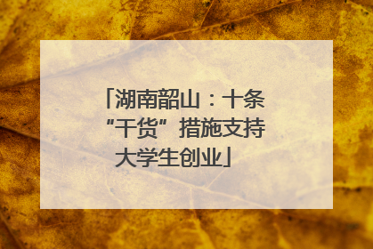 湖南韶山：十条“干货”措施支持大学生创业