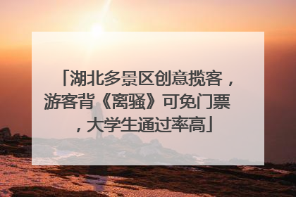湖北多景区创意揽客，游客背《离骚》可免门票，大学生通过率高