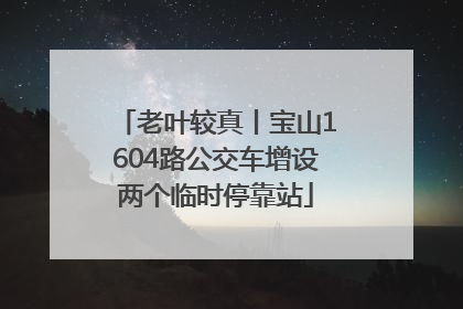 老叶较真丨宝山1604路公交车增设两个临时停靠站
