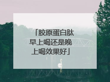 胶原蛋白肽早上喝还是晚上喝效果好