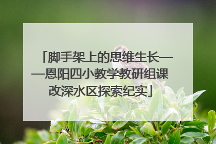 脚手架上的思维生长——恩阳四小教学教研组课改深水区探索纪实