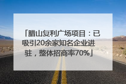 腊山复利广场项目：已吸引20余家知名企业进驻，整体招商率70%