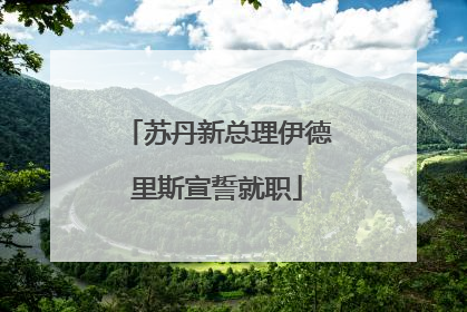 苏丹新总理伊德里斯宣誓就职