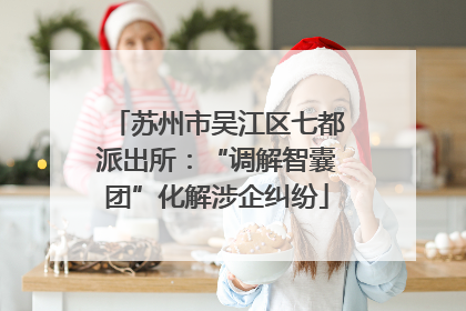 苏州市吴江区七都派出所：“调解智囊团”化解涉企纠纷