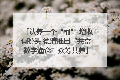 认养一个“桶” 增收有盼头 德清推出“共富数字渔仓”众筹共养