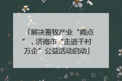 解决畜牧产业“痛点”，济南市“走进千村万企”公益活动启动