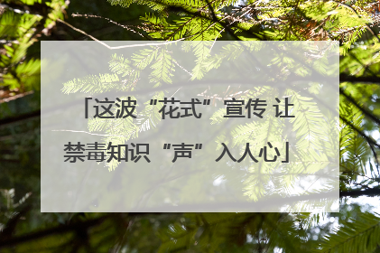 这波“花式”宣传 让禁毒知识“声”入人心