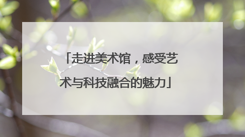 走进美术馆，感受艺术与科技融合的魅力
