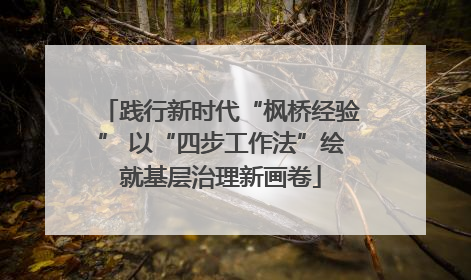 践行新时代“枫桥经验” 以“四步工作法”绘就基层治理新画卷