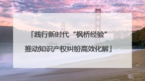 践行新时代“枫桥经验” 推动知识产权纠纷高效化解