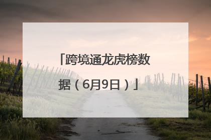 跨境通龙虎榜数据（6月9日）