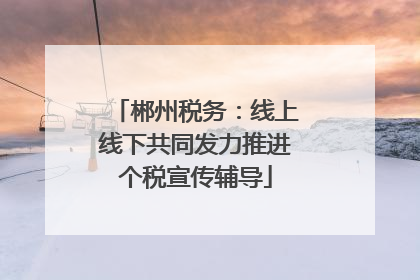 郴州税务：线上线下共同发力推进个税宣传辅导