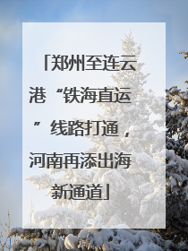 郑州至连云港“铁海直运”线路打通，河南再添出海新通道