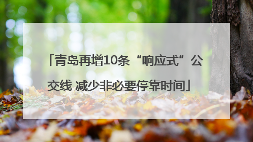 青岛再增10条“响应式”公交线 减少非必要停靠时间