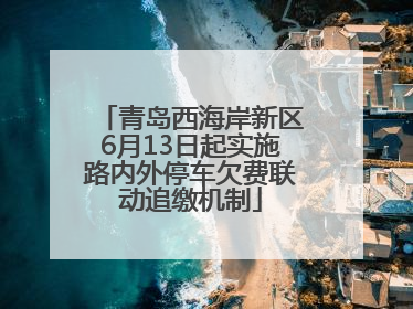 青岛西海岸新区6月13日起实施路内外停车欠费联动追缴机制