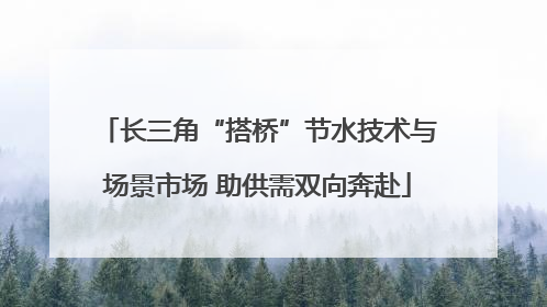 长三角“搭桥”节水技术与场景市场 助供需双向奔赴