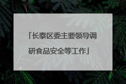 长泰区委主要领导调研食品安全等工作