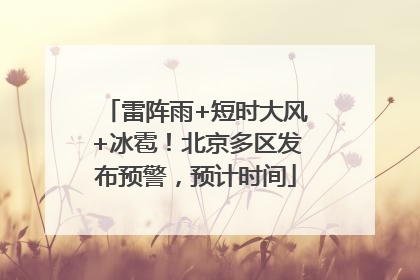 雷阵雨+短时大风+冰雹！北京多区发布预警，预计时间