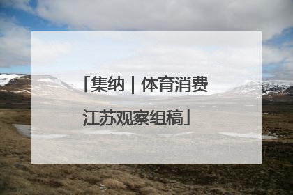 集纳｜体育消费江苏观察组稿