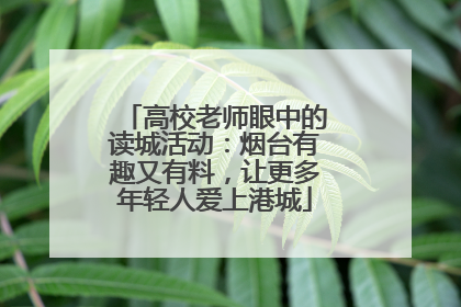 高校老师眼中的读城活动：烟台有趣又有料，让更多年轻人爱上港城