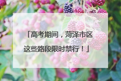 高考期间，菏泽市区这些路段限时禁行！