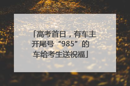 高考首日，有车主开尾号“985”的车给考生送祝福