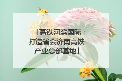 高铁河滨国际：打造省会济南高铁产业总部基地