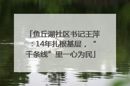 鱼丘湖社区书记王萍：14年扎根基层，“千条线”里一心为民