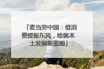 麦当劳中国：借消费提振东风，绘就本土发展新蓝图