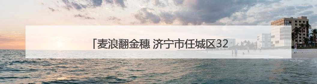 麦浪翻金穗 济宁市任城区32.28万亩小麦陆续开镰收割