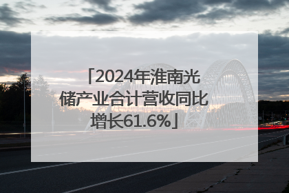 2024年淮南光储产业合计营收同比增长61.6%