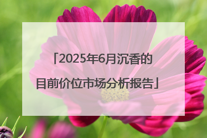 2025年6月沉香的目前价位市场分析报告